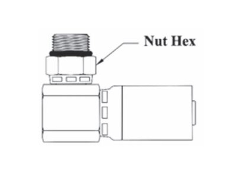 MTI Canada Product Coupling Male Swivel ORB 90° 1/2" Hose ID 3/4x16