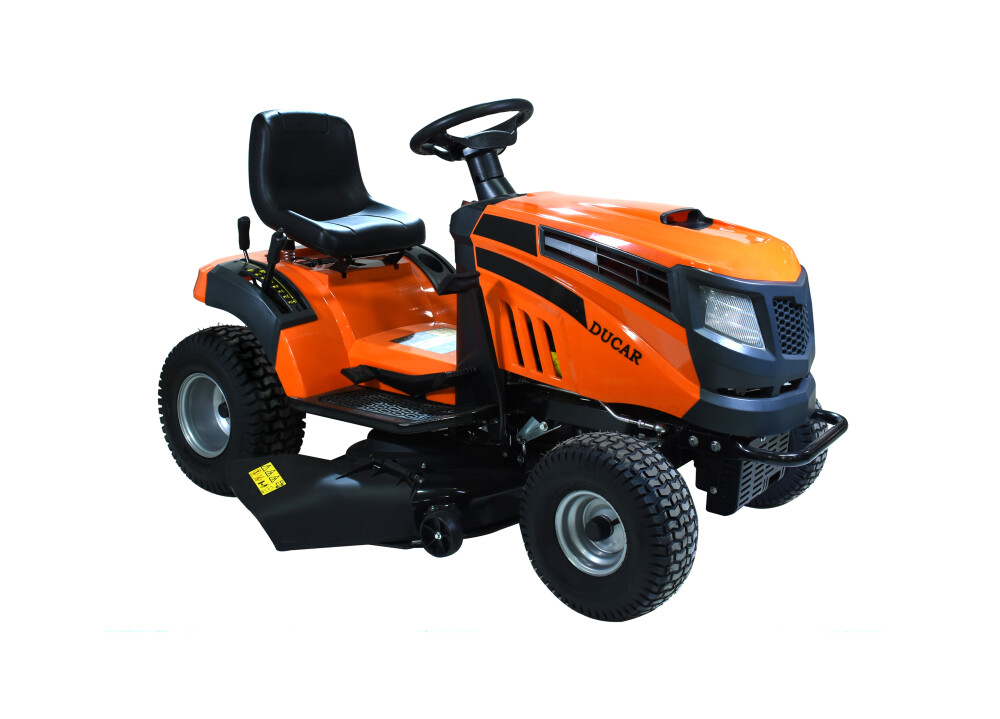 Orange riding deals lawn mower